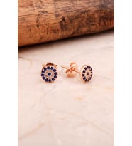 Rose Gümüş Mini Göz Küpe 6855