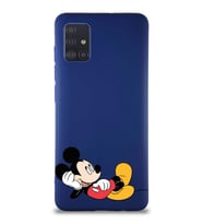 Samsung Galaxy M31S Soft Premier Kapak Mickey Mouse-F Tasarımlı Silikon Kılıf - Lacivert (Şeffaf)