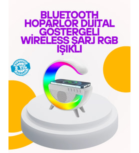 Renkli Işıklı 15w Kablosuz Şarjlı Masa Lambası