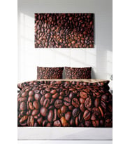 Çift Kişilik ( Lastikli Çarşaflı ) %100 Pamuk Saten Nevresim Takımı Coffee Duvet