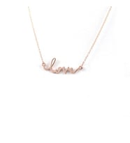 Kişiye Özel Minimal Love Yazılı Kolye 925K Gümüş (Rose)