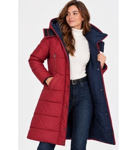 Dewberry Kadın %100 Polyester Kaban Bordo Optik Z9738 Günlük Dış Giyim, Katmanlı Kombin, Şehir ve Ofis Stili