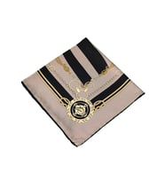 VESİ Eşarp Zincir Desenli Sport Twill Eşarp 120x120 cm (Vizon - Siyah)