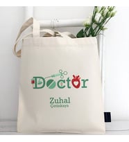 Doktor Temalı İsme Özel Bez Çanta
