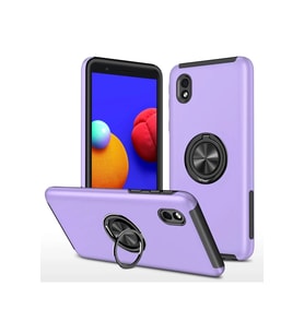 Galaxy A01 Core Kılıf Elit Yüzüklü Kapak - Mor