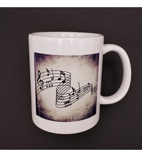 Müzik Notaları Tasarımlı Kupa Bardak