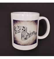 Müzik Notaları Tasarımlı Kupa Bardak