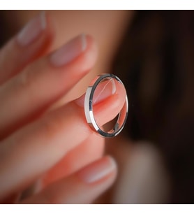  Gümüş 3,5 mm genişlik düz klasik alyans yüzük