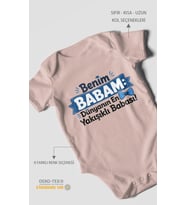 Babaya Özel Kısa Kollu Bebek Body %100 Pamuk
