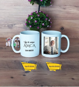Amcaya Hediye Kupa Bardak Beyaz Fotoğraflı Amcaya Doğum Günü Hediyesi