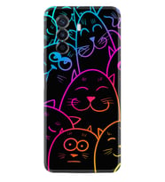 Huawei Nova Y70 Y90 Nova 9 SE  Kılıf Desemli Silikon Neon Cats 1790