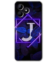Realme C53 Kılıf HD Desen Baskılı Kılıf - Dark Neon Yaprak J Harfi