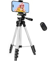 Telefon Tripodu – 33-110cm Katlanabilir Tripod Telefon Tutucu, 360° Döner Başlık, Bluetooth Kumandalı Selfie Çubuğu, iOS/Android Uyumlu, Kamera ve GoPro ile Kullanılabilir