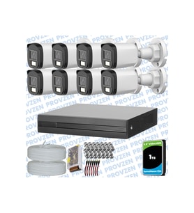 Provzen Dahua 8 Kameralı Full HD Fullcolor Mikrofonlu Güvenlik Kamerası
