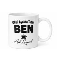 İsme Özel Ofisi Ayakta Tutan Ben Yazılı Komik Kupa Bardak Hediye