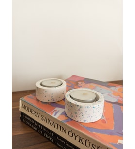 TERRAZZO 2'Lİ DEKORATİF TEALIGHT MUMLUK