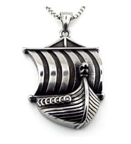 Viking Yelkenli Gemi Nordik İskandinav Rune Titanyum Çelik Erkek Kolye Q0920