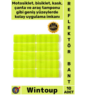 #Reflektör Motosiklet Bisiklet Kask Uyarı Güvenlik Altıgen Petek Dokulu 10 Adet Reflektör Sticker Se