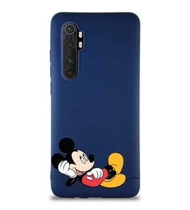 Xiaomi Mi Note 10 Lite Soft Premier Kapak Mickey Mouse-F Tasarımlı Silikon Kılıf - Lacivert (Şeffaf)