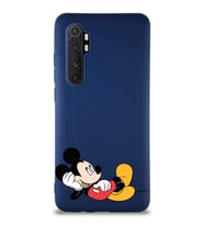 Xiaomi Mi Note 10 Lite Soft Premier Kapak Mickey Mouse-F Tasarımlı Silikon Kılıf - Lacivert (Şeffaf)