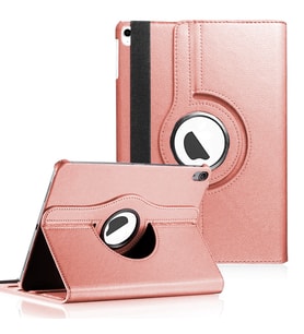 Microsonic Apple iPad Air 5.Nesil 2022 Kılıf (A2588-A2589-A2591) 360 Rotating Stand Deri Rose Gold