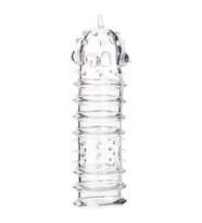 Kutulu 15,3 cm Tırtıklı Penis Kılıfı (Şeffaf)