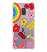 PrintiFy Samsung Galaxy A8 2018 Uyumlu Water Color 5 Baskılı Şeffaf Köşe Korumalı Antişok Kılıf