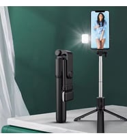 Kendiliğinden LED Işıklı Kumandalı Uzayabilen Selfie Çubuğu,Masa Üstü Tripod (5668)