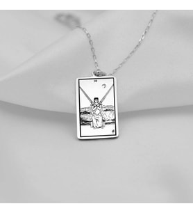 925 Ayar Gümüş  Tarot (Two of Swords) İki Kılıç Kolye