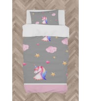 MEKTA HOME BEBEK VE ÇOCUK ODASI Unicorn ve Seksek Desenli Nevresim Takımı