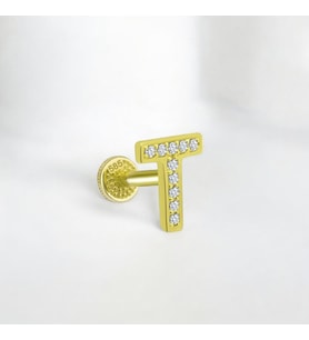 Glorria Altın T Harfi Tragus Piercing