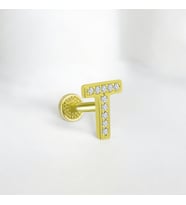 Glorria Altın T Harfi Tragus Piercing