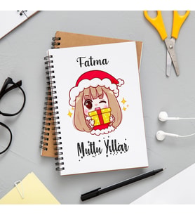Mutlu Yıllar & Merry Christmas Yılbaşı Tasarımlı Kişiye Özel Defter