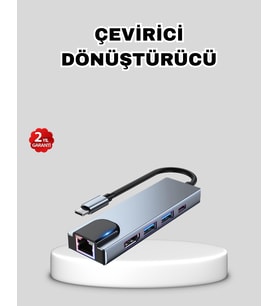 Type-C Çoklu Dönüştürücü – Alüminyum Gövde, Hızlı Veri Aktarımı ve Şarj Desteği