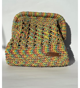 El Yapımı Gökkuşağı Clutch Çanta