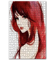 Cakapuzzle Kırmızı Saçlı Kız Portre Puzzle Yapboz MDF (Ahşap) (120 Parça)