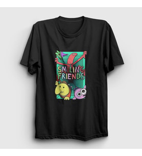 Presmono Unisex Siyah Season 2 Smiling Friends T-Shirt 533930tt