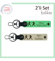 Şampiyon Sevgiliye Motivasyon Hediyesi, Knockout Temalı, Kişisel Anahtarlık, Fıstık Yeşil-S Kahve