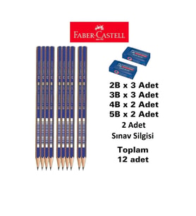 Dereceli Kalem Seti 10 Adet Faber Sınav Silgisi 2 Adet (2b 3 Adet 3b 3 Adet 4b 2 Adet 5b 2adet)