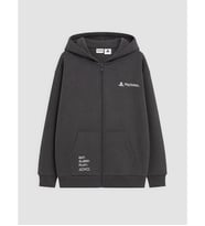LCW Kids Antrasit Kalın Playstation Baskılı Erkek Çocuk Fermuarlı Sweatshirt
