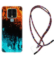 Tecno Camon 16 18P Pova Kılıf Boyun Asklı Rasta Silikon Orange Blue Color 1665