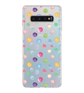 PrintiFy Samsung Galaxy S10 Plus ile Uyumlu 1mm Slim Fit Water Color 6 Baskılı Şeffaf  Kılıf