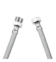 3/8-3/8 NİPELLİ PASLANMAZ ÇELİK ÖRGÜLÜ FLEX 70 cm