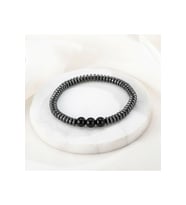 Unisex - Hematit - Onix Ile Hazırlanmış Elegant Doğal Taş Bileklik