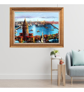 Altın Paspartulu Çerçeveli Tablo N879 (Gold)
