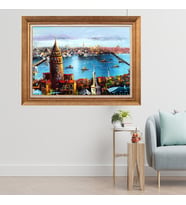 Altın Paspartulu Çerçeveli Tablo N879 (Gold)