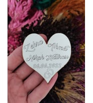 6 CM Yüzük Kalp Desenli Magnet Söz Nişan Nikah Düğün 25 Adet