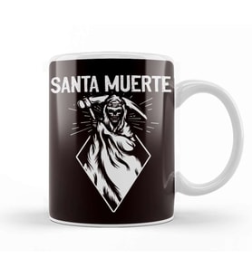 Santa Muerte Female Deity Sugar Skull Satanic Mexican Dead Kupa Bardak Porselen