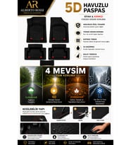 Peugeot 308 Hb 2010 Model Uyumlu Enerox SİYAH 5D Havuzlu Paspas Yumuşak Kaymaz Taban