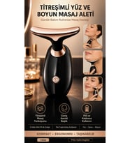 Pilli Titreşimli Yüz ve Boyun Masaj Aleti, Kavisli Başlıklı Cilt Bakım Cihazı